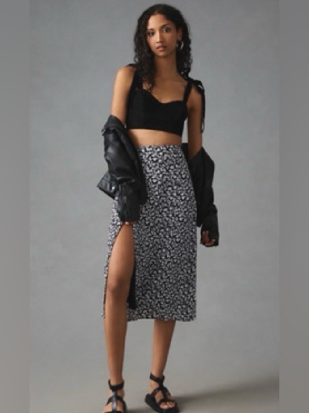 MAEVE SLIM SIDE-SLIT MIDI SKIRT